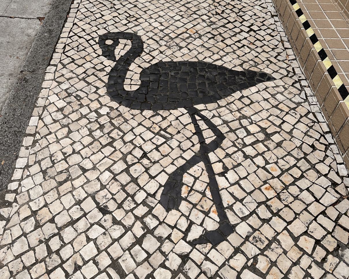 bird mosaic on the street